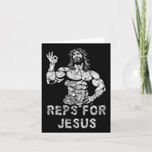 Funny Christian Reps 4 Jesus Funny Workout Bodybui Card