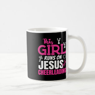 Funny Christian This Girl Runs On Jesus And Cheerl Coffee Mug
