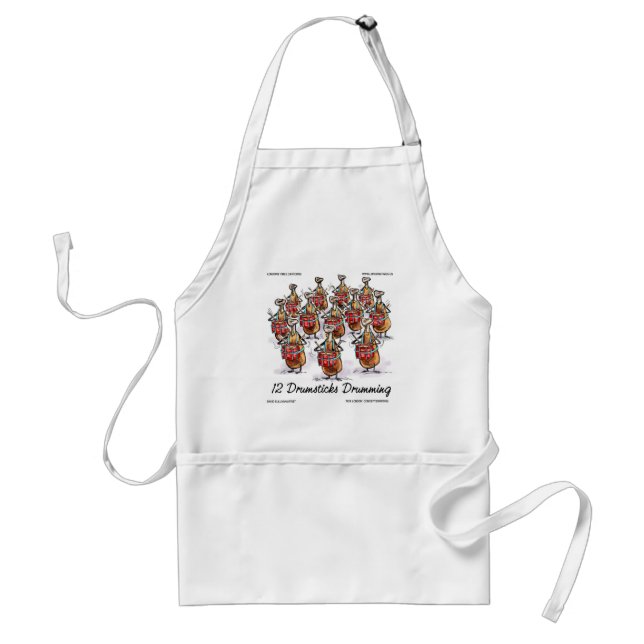 Funny Christmas 12 Drumsticks Drumming Gifts & Tee Standard Apron (Front)