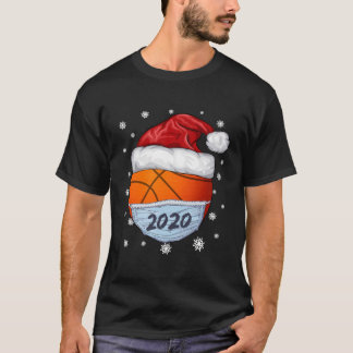 Funny Christmas 2020 Basketball Santa Hat Wearing  T-Shirt
