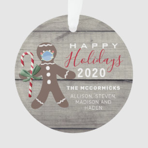Funny Christmas 2020 Face Mask Gingerbread Man Ornament