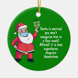FUNNY Christmas 2020 Ornament Santa in Facemask