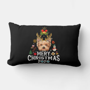 Funny Christmas 2020 Tree Yorkshire Mask Costume Lumbar Cushion