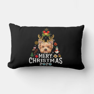 Funny Christmas 2020 Tree Yorkshire Mask Costume Lumbar Cushion
