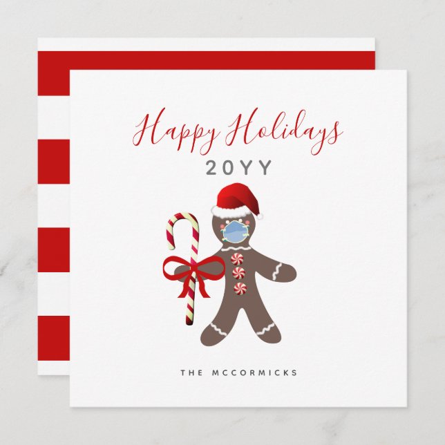 Funny Christmas 2022 Gingerbread Man In Face Mask (Front/Back)