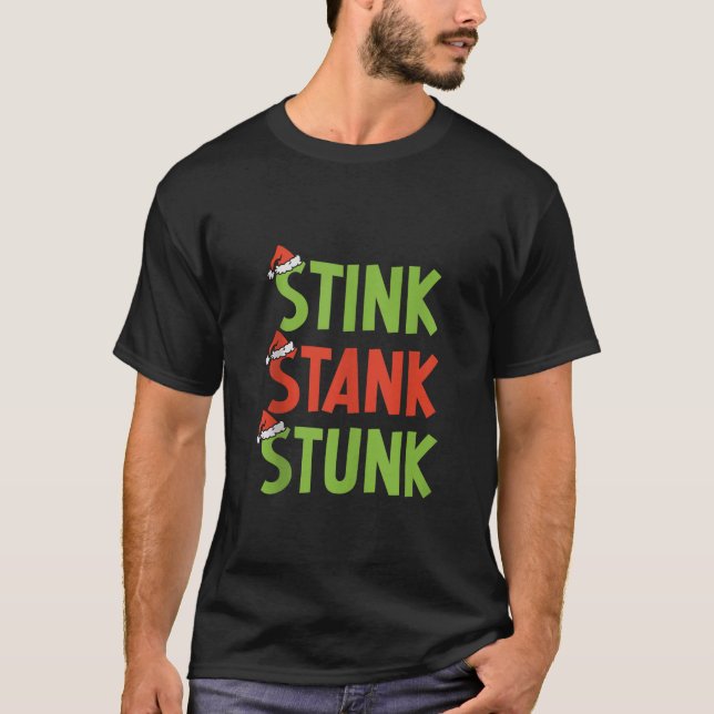 Funny Christmas 2023 Stink Stank Stunk Family Matc T-Shirt (Front)