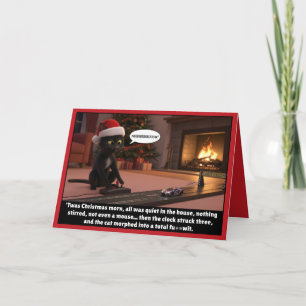 Funny Christmas 3 AM Cat Card
