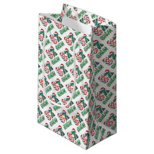 Funny Christmas "67 BRUH" Plaid & Elf Hat Holiday Small Gift Bag