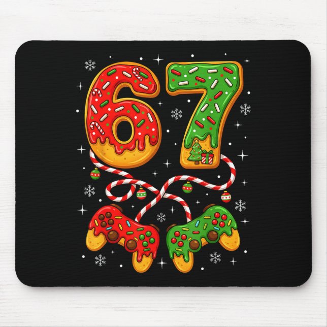 Funny Christmas 67 Gamer Xmas Holiday Boys Kids  Mouse Pad (Front)