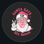 Funny Christmas 67 Meme Brain Rot Santa Claus Xmas Classic Round Sticker<br><div class="desc">Funny Christmas 67 Meme Brain Rot Santa Claus Xmas Girls Tee</div>
