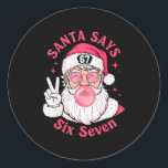 Funny Christmas 67 Meme Brain Rot Santa Claus Xmas Classic Round Sticker<br><div class="desc">Funny Christmas 67 Meme Brain Rot Santa Claus Xmas Girls Tee</div>