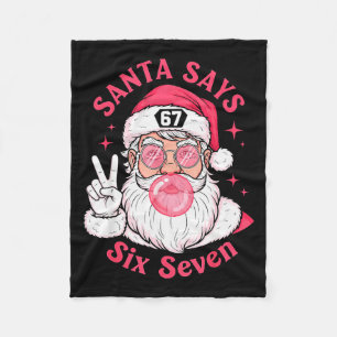 Funny Christmas 67 Meme Brain Rot Santa Claus Xmas Fleece Blanket