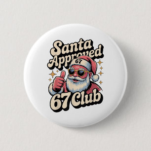 Funny Christmas 67 Meme - Retro Santa Approved 67 6 Cm Round Badge