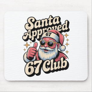Funny Christmas 67 Meme - Retro Santa Approved 67 Mouse Pad