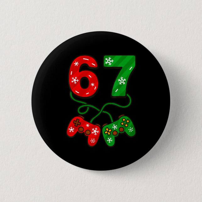 Funny Christmas 67 Meme Six Seven Video Games Game 6 Cm Round Badge (Front)