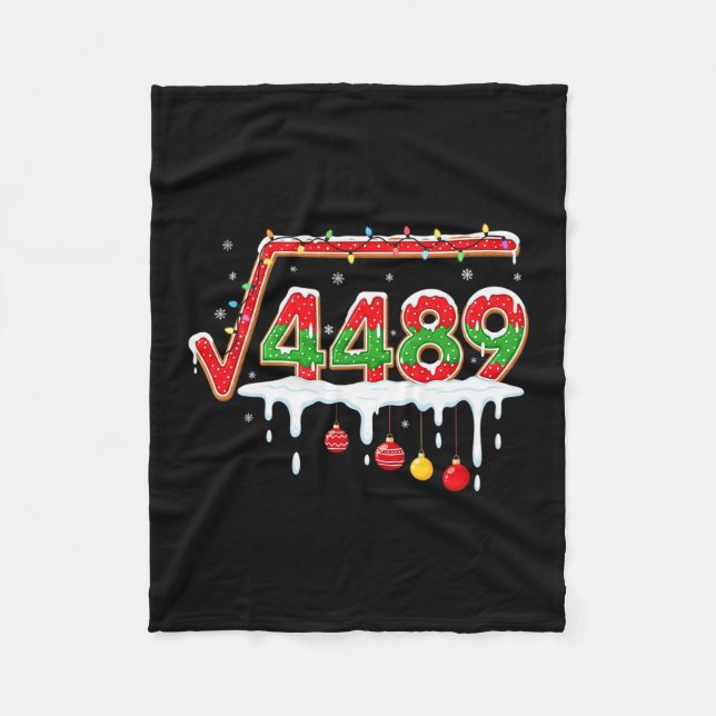 Funny Christmas 67 Meme Square Root 4489 Slang Mat Fleece Blanket (Front)