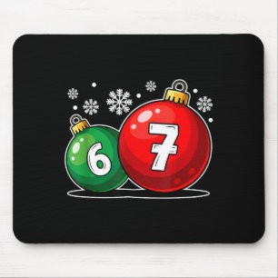 Funny Christmas 67 Six Seven Meme Gen Alpha Slang Mouse Pad