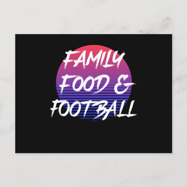 Funny Christmas 80s Family Food And Football Postcard (Front)
