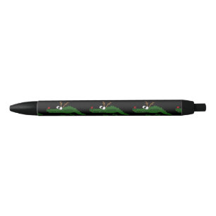 Funny Christmas Alligator as Reindeer Black Ink Pen