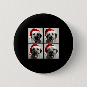 Funny Christmas Anatolian Shepherd Santa Dog Photo 6 Cm Round Badge