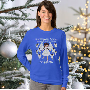 Funny Christmas Angels With Name T-Shirt