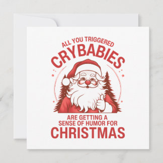 Funny Christmas Anti Woke Santa Claus Holiday Card