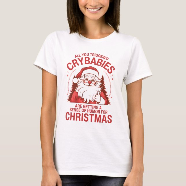 Funny Christmas Anti Woke Santa Claus T-Shirt (Front)