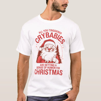 Funny Christmas Anti Woke Santa Claus T-Shirt