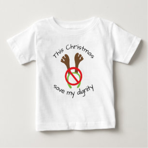 Funny Christmas Antler Protest Baby T-Shirt