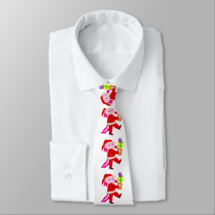 funny christmas axolotl santa claus tie