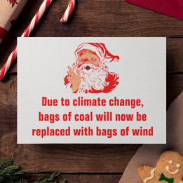 Funny Christmas: Bag of Coal is now wind Postcard