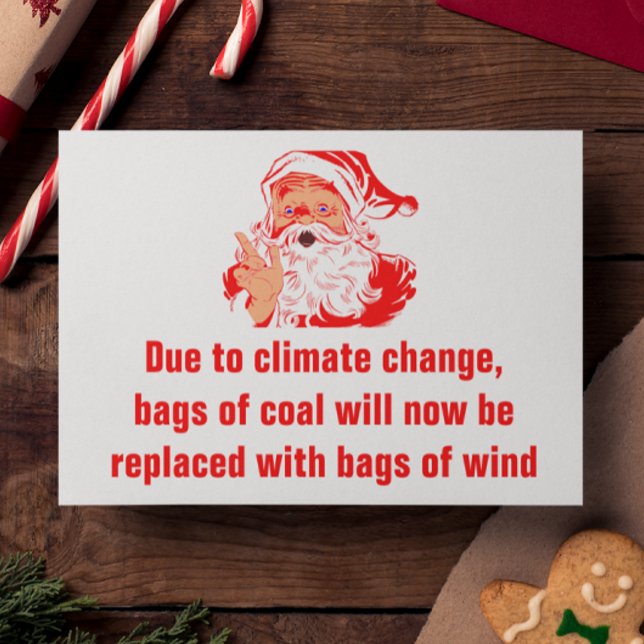 Funny Christmas: Bag of Coal is now wind Postcard (Funny Holiday Card)