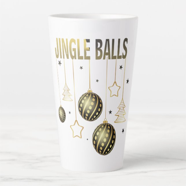 funny Christmas balls Latte Mug (Front)