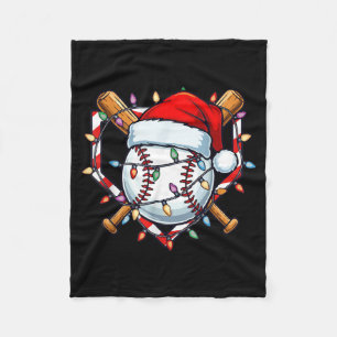 Funny Christmas Baseball Santa Hat For Baseball Pl Fleece Blanket