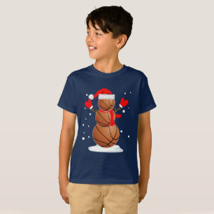 Funny Christmas Basketball Snowman Gift Shirt