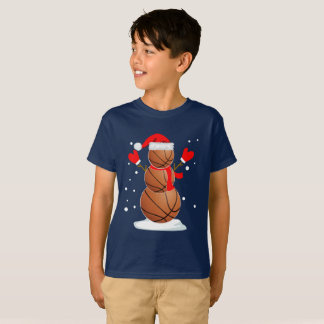 Funny Christmas Basketball Snowman Gift Shirt