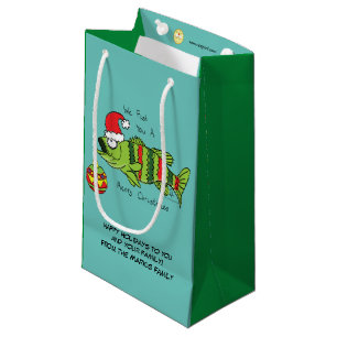 Funny Christmas Bass Fishing Fish Cute Cartoon Small Gift Bag