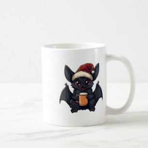 Funny Christmas Bat Animal With Beer Comic Coffee Mug