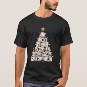 Funny Christmas Bathroom Toilet Paper Tree Humour T-Shirt
