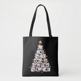 Funny Christmas Bathroom Toilet Paper Tree Humour Tote Bag