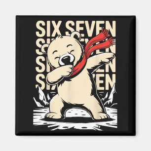 Funny Christmas Bear Dabbing Xmas Dab Six Seven 67 Magnet