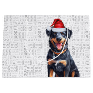 Funny Christmas Beauceron Dog Lover Large Gift Bag