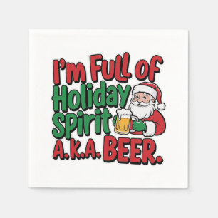 Funny Christmas beer drinking party  Napkin