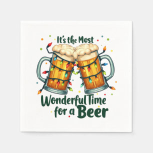 Funny Christmas beer drinking party Napkin