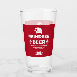 Funny Christmas Beer Labels Glass