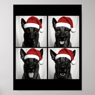 Funny Christmas Belgian Malinois Santa Dog Lover P Poster