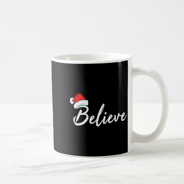 Funny Christmas Believe Santa Pajama Outfit Men &a Coffee Mug (Right)
