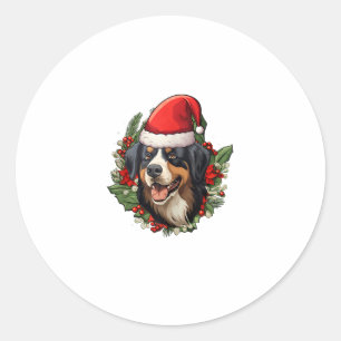 Funny Christmas Bernese Mountain Dog  Classic Round Sticker