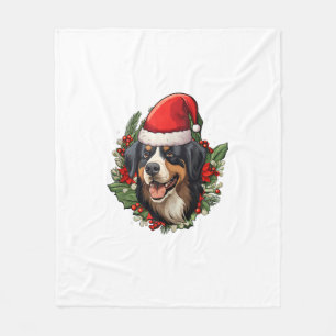 Funny Christmas Bernese Mountain Dog Fleece Blanket