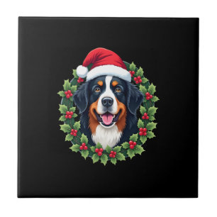 Funny Christmas Bernese Mountain Dog Tank Top Ceramic Tile